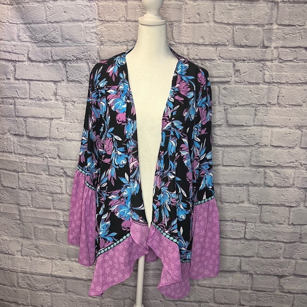 Pioneer Woman Size Small/Medium Bell Sleeve Floral Cardigan - Picture 2 of 4